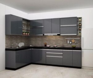 L shaped modular kitchen